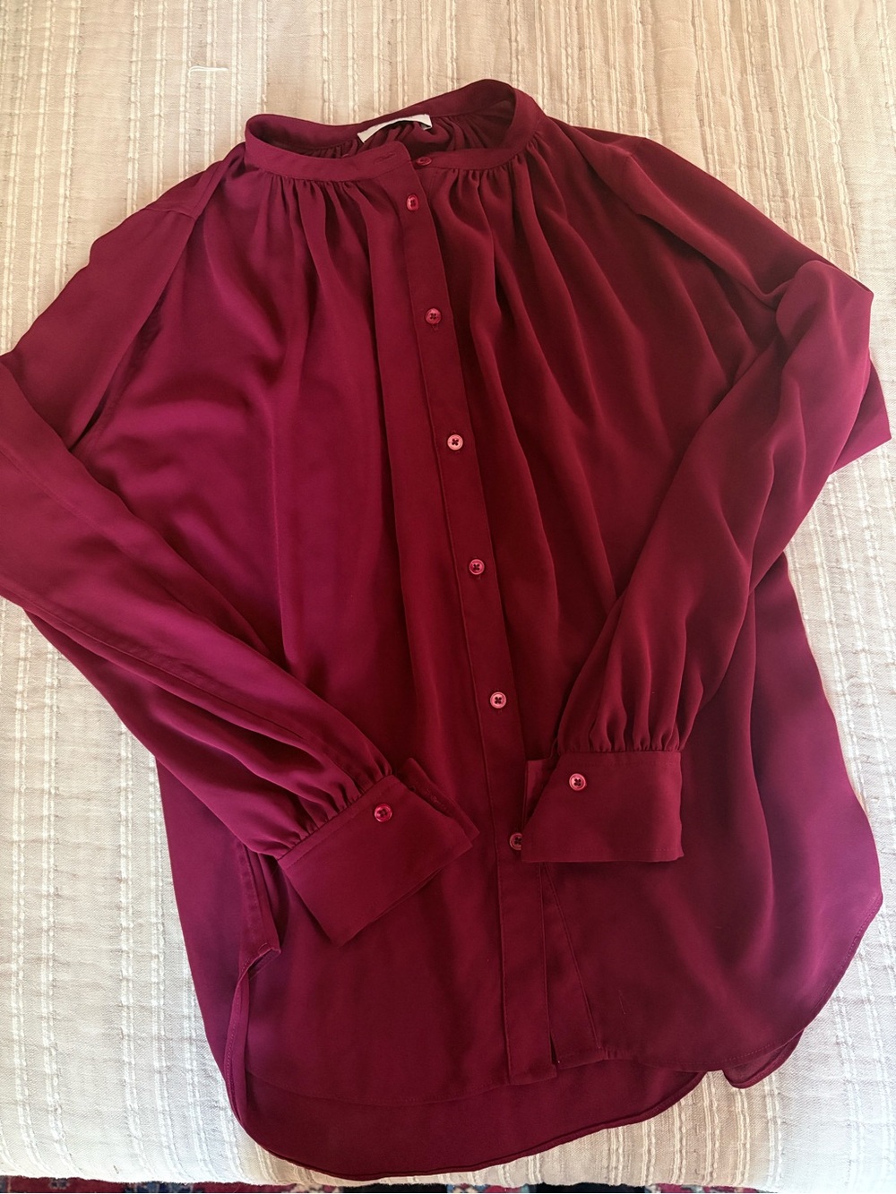 Babaton Aritzia Burgundy/Wine Blouse Size XXS